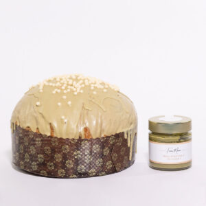 Panettone al Pistacchio con crema spalmabile al pistacchio e olio d’oliva